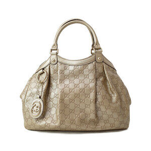 GUCCI SUKEY Guccissima Leather Tote Shoulder Bag Gold